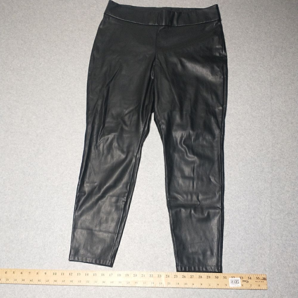 J Crew Women's SZ XL Vegan Leather High Rise Legging Skinny Pants Black. Conditi